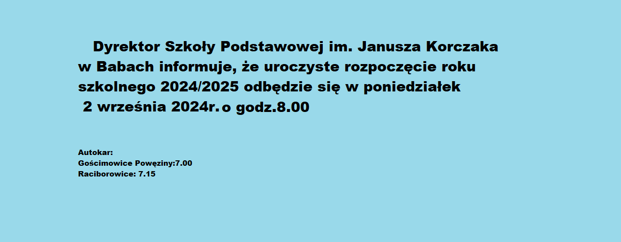 Rozpoczęcie roku szkolnego 2024/2025