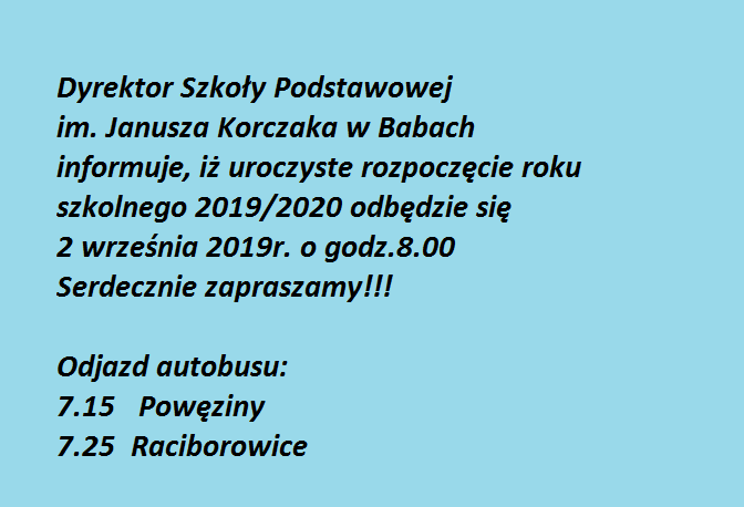 Rozpoczęcie roku szkolnego 2019/2020