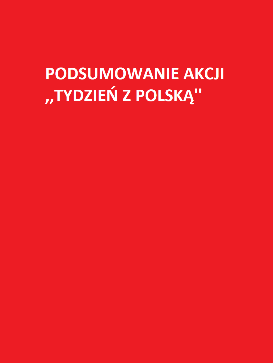 PODSUMOWANIE SZKOLNEJ AKCJI „TYDZIEŃ Z POLSKĄ ”